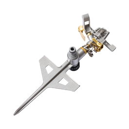 Cellfast Aspersor sectorial profesional Lux, rotativo, aluminio, latón, control de ángulo y caudal, hasta 530m²