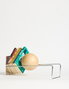 Hanah Home Toke - Soporte de libros de metal plateado con bola de tilo, 16.5 cm x 18 cm x 49 cm