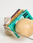 Hanah Home Toke - Soporte de libros de metal plateado con bola de tilo, 16.5 cm x 18 cm x 49 cm