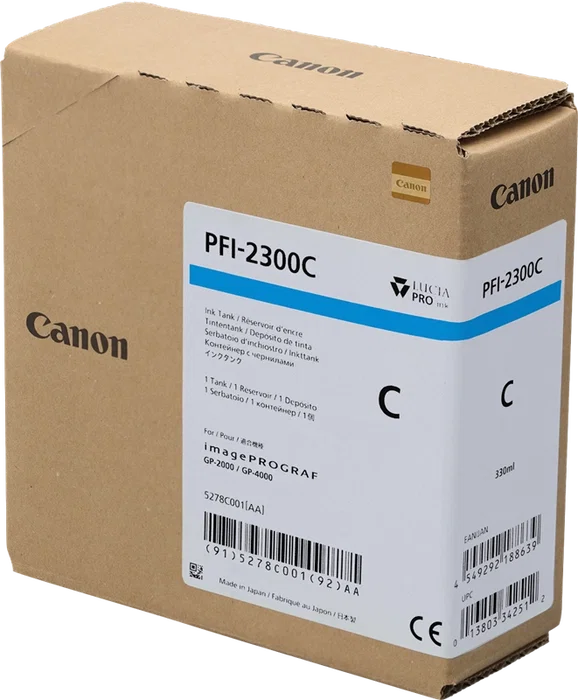 Canon PFI-2300 Cian Cartucho de Tinta 330 ml Canon PFI-2300 Cian Cartucho de Tinta 330 ml