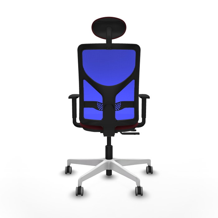 PIQUERAS Y CRESPO Silla de oficina Motilla con mecanismo Sincro/Traslack, Granate y Azul