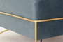 DKD Home Decor Descalzadora de Terciopelo Azul y Dorado