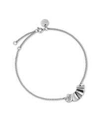 Rosefield Liquid Waved Charm Bracelet Silver BLWBS-J235 en acero inoxidable