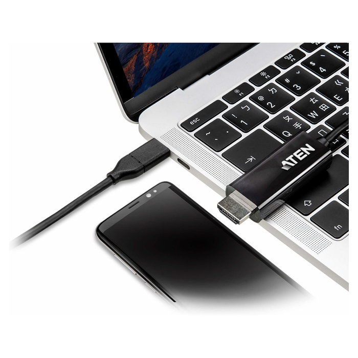 ATEN UC3238 Cable Convertidor USB-C a HDMI 4K Ultra HD 3840x2160 60Hz 2.7 Metros Negro ATEN UC3238 Cable Convertidor USB-C a HDMI 4K Ultra HD 3840x2160 60Hz 2.7 Metros Negro