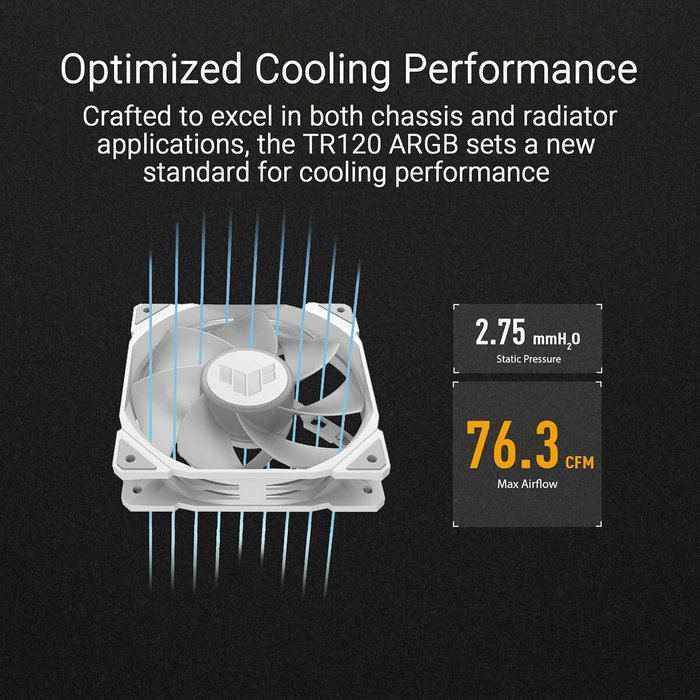 Asus TUF GAMING TR120 ARGB REVERSE Blanco