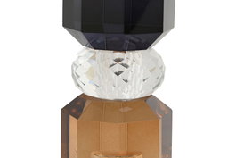 DKD Home Decor Portavela Gris Ambar Cristal 5.5 x 14.7 x 5.5 cm