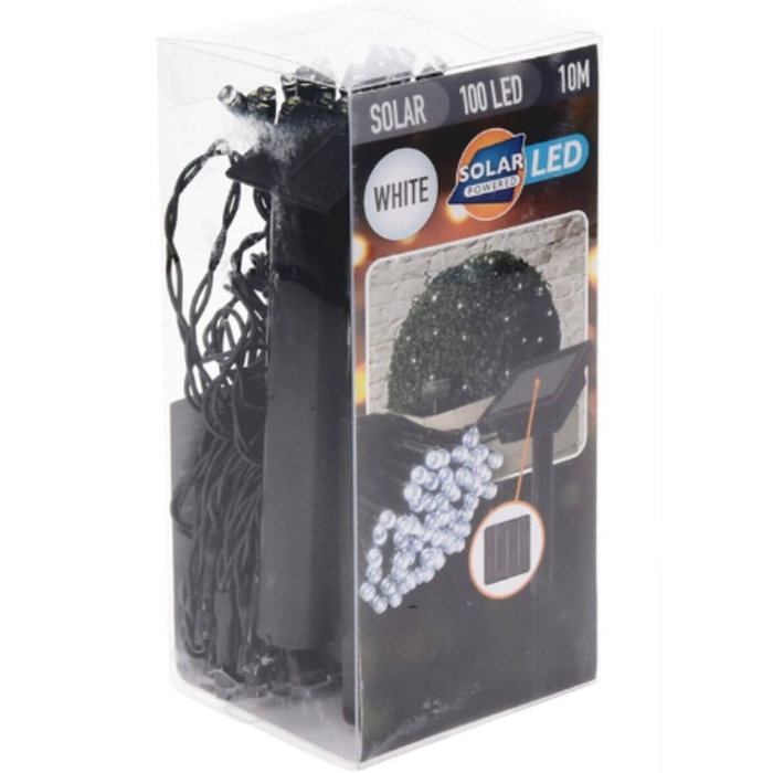 Basics Guirnalda solar LED blanco frío 100 leds 10 m Basics Guirnalda solar LED blanco frío 100 leds 10 m