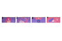 DKD Home Decor Love is in the air 23 Estuche Multicolor Rosa Canvas y Poliester (4 Unidades) 1 x 9 x 23 cm