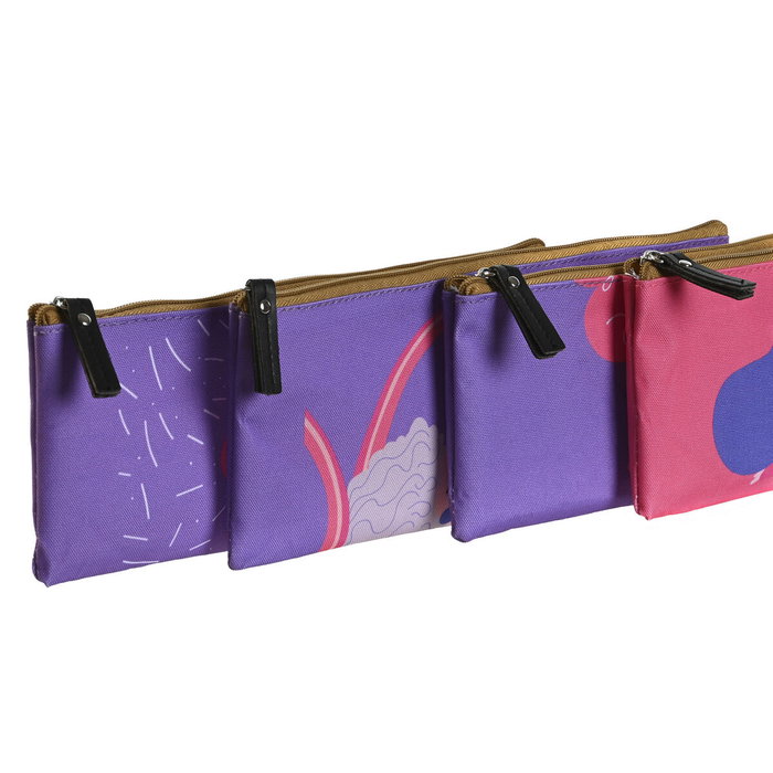DKD Home Decor Estuche Canvas Poliéster 23x1x9 Surtido de 4 unidades