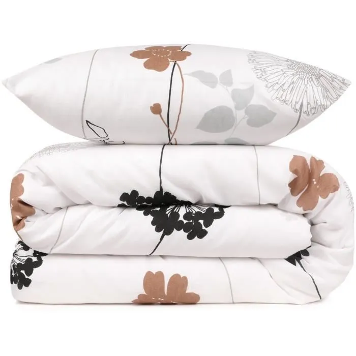 Juego de Cama Blanco 220x240 cm con 2 Fundas de Almohada 60x60 cm - 65% Algodón, 35% Poliéster - ASI8681181528631