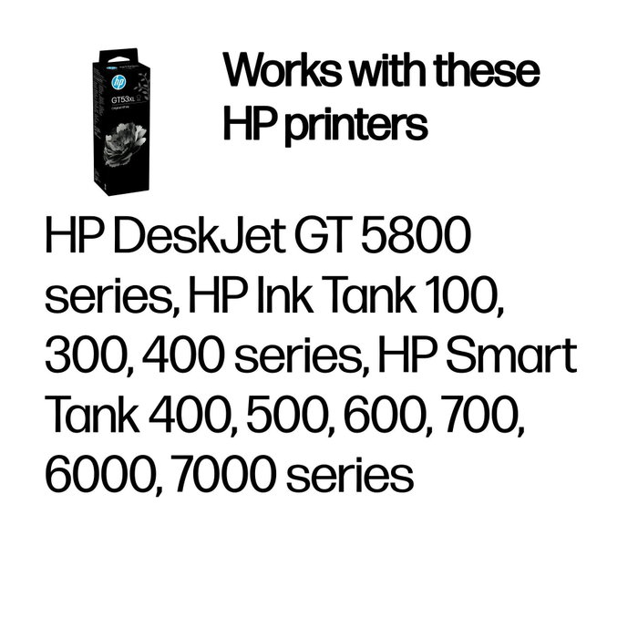 HP GT53XL Botella de Tinta Negra de 135 ml Original HP GT53XL Botella de Tinta Negra de 135 ml Original