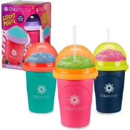 Chillfactor BAN3701405815172 Taza de granizado de colores aleatorios (azul, rosa o verde) con pajita