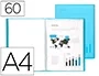 Liderpapel 47072 Carpeta Escaparate 60 Fundas Polipropileno DIN A4 Azul Translucido