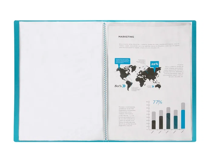 Liderpapel 47072 Carpeta Escaparate 60 Fundas Polipropileno DIN A4 Azul Translucido