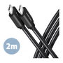 Axagon Cable USB-C 3.2 Gen 1 a USB-C 3.2 Gen 1, 2m, negro