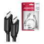 Axagon Cable USB-C 3.2 Gen 1 a USB-C 3.2 Gen 1, 2m, negro