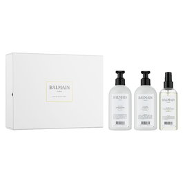 Set Balmain: Volume, Hair Shampoo, Hydrating, 300 ml + Volume, Hair Conditioner, Moisturizing, 300 ml + Volume, Hair Spray Treatment, Conditioning, 200 ml + Balmain, Scalp Brush