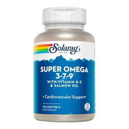 SOLARAY Super Omega 3 7 9 120 Perlas - Ayuda a Piel y Mucosas con Vitamina D3