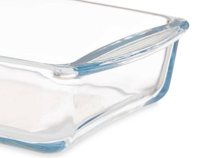 Pasabahce Bandeja Rectangular con Tapa Borcam 1320ml Vidrio Borosilicato y Plástico LDPE 26x15.5x6cm (Set de 4)