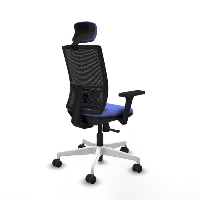 PIQUERAS Y CRESPO Silla de oficina Yunquera con mecanismo Sincro, Azul claro y Negro