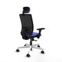 PIQUERAS Y CRESPO Silla de oficina Yunquera con mecanismo Sincro, Azul claro y Negro
