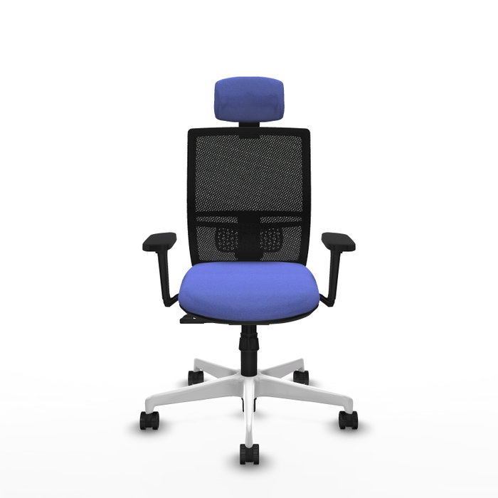 PIQUERAS Y CRESPO Silla de oficina Yunquera con mecanismo Sincro, Azul claro y Negro