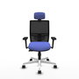 PIQUERAS Y CRESPO Silla de oficina Yunquera con mecanismo Sincro, Azul claro y Negro