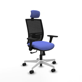 PIQUERAS Y CRESPO Silla de oficina Yunquera con mecanismo Sincro, Azul claro y Negro