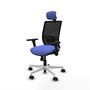 PIQUERAS Y CRESPO Silla de oficina Yunquera con mecanismo Sincro, Azul claro y Negro