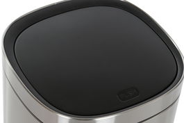 DKD Home Decor Papelera Plateado Acero Inoxidable y Polipropileno 30 x 51 x 30 cm con Tapa Táctil 30L