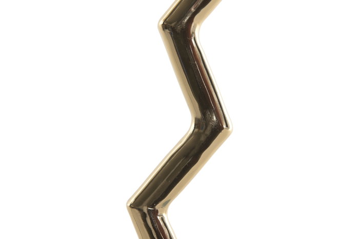 DKD Home Decor Lámpara de Sobremesa Zigzag Seta Dorado