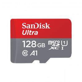 SanDisk Tarjeta de memoria SanDisk Ultra 128GB microSDXC con adaptador, Clase 10, U1, hasta 80 MB/s