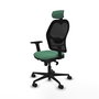 PIQUERAS Y CRESPO Silla de oficina Jorquera con mecanismo Sincro, verde esmeralda y negro