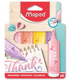 Marcador Fluor Maped Fluo Punta Flex Pastel Blister De 4