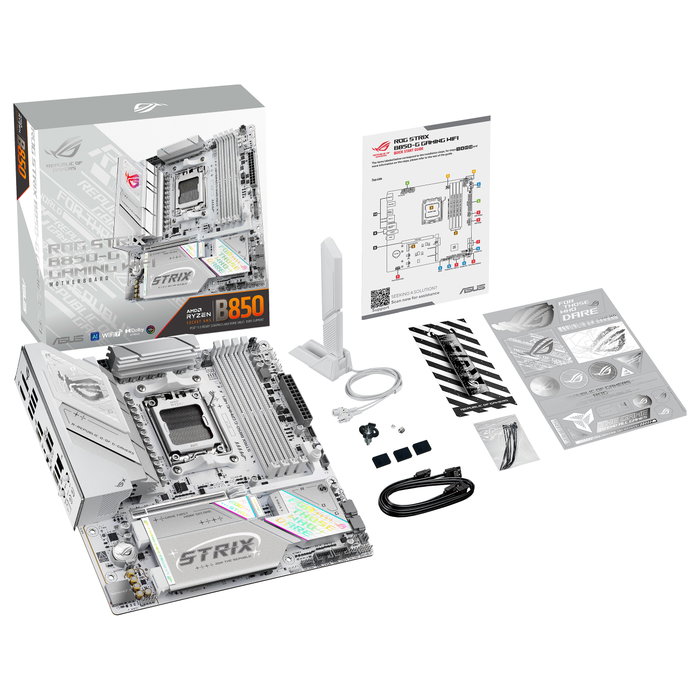 ASUS ROG STRIX B850-G GAMING WiFi Placa Base AMD B850, Zócalo AM5, DDR5, micro ATX, WiFi 7, Bluetooth 5.4 ASUS ROG STRIX B850-G GAMING WiFi Placa Base AMD B850, Zócalo AM5, DDR5, micro ATX, WiFi 7, Bluetooth 5.4