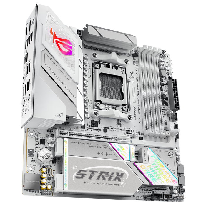 ASUS ROG STRIX B850-G GAMING WiFi Placa Base AMD B850, Zócalo AM5, DDR5, micro ATX, WiFi 7, Bluetooth 5.4 ASUS ROG STRIX B850-G GAMING WiFi Placa Base AMD B850, Zócalo AM5, DDR5, micro ATX, WiFi 7, Bluetooth 5.4