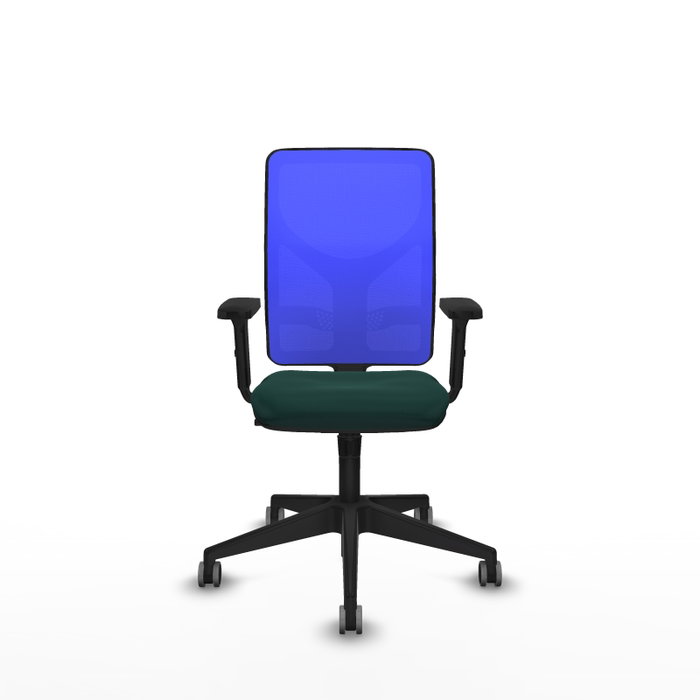 PIQUERAS Y CRESPO Silla de oficina Motilla con mecanismo Sincro, Verde botella y Azul