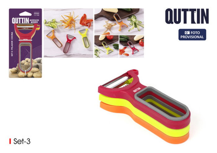 Quttin Set de 3 Peladores de Cocina inde Quttin Set de 3 Peladores de Cocina inde