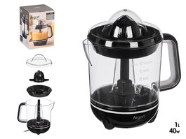 Argon Exprimidor Electrónico con Asa Redondo, Color Negro, Capacidad 1 Litro, Potencia 40W, Dimensiones 20x22.5x14.5 cm (Set de 6)