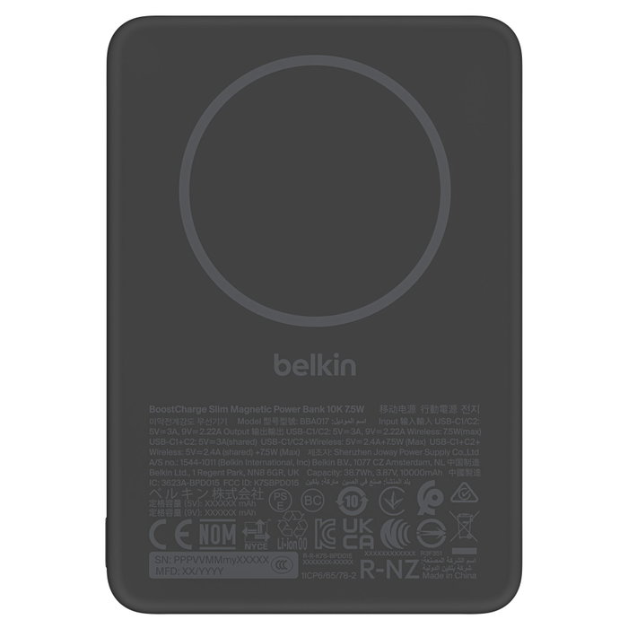 Belkin BoostCharge Slim 10.000 mAh Magnético Negro