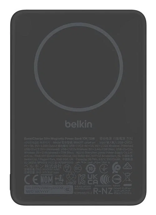 Belkin BoostCharge Slim Magnetic 10.000 mAh Negro