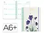 Liderpapel Agenda Escolar 2026-2027 Fantasy Flowers A6+ Semana Vista, Espiral, Papel FSC 80g, Bilingüe, Blanca