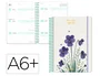 Liderpapel Agenda Escolar 2026-2027 Fantasy Flowers A6+ Semana Vista, Espiral, Papel FSC 80g, Bilingüe, Blanca
