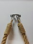 Aberto Design Boruraf111 Gancho de Tubo de Metal y Cuerda, Color Mostaza, 14x22x3 cm