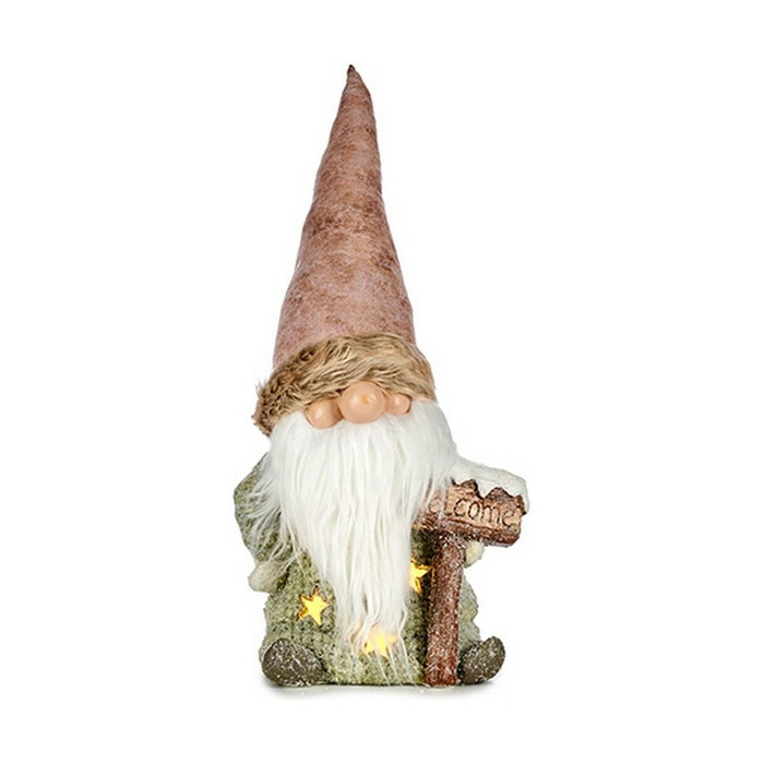 KRIST+ Set de 4 Duendes de Resina Welcome con Gorro Rosa con Luz