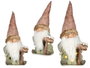 KRIST+ Set de 4 Duendes de Resina Welcome con Gorro Rosa con Luz