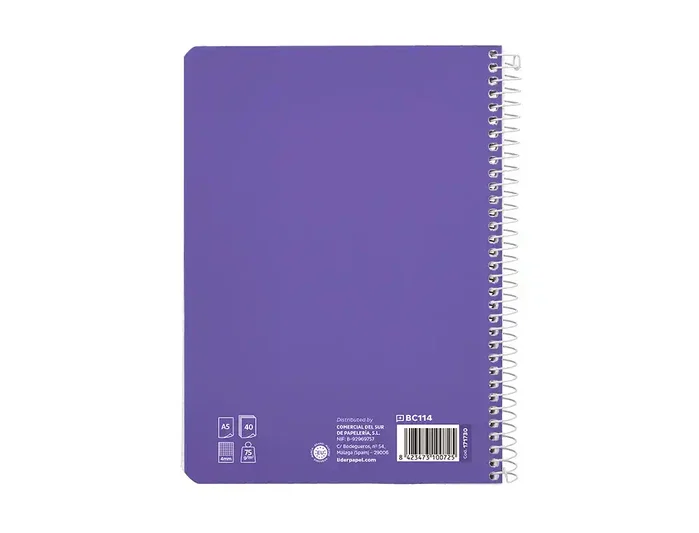 Liderpapel Cuaderno Espiral Pautaguía A5 Cuadro 4mm Lila Liderpapel Cuaderno Espiral Pautaguía A5 Cuadro 4mm Lila