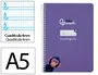 Liderpapel Cuaderno Espiral Pautaguía A5 Cuadro 4mm Lila