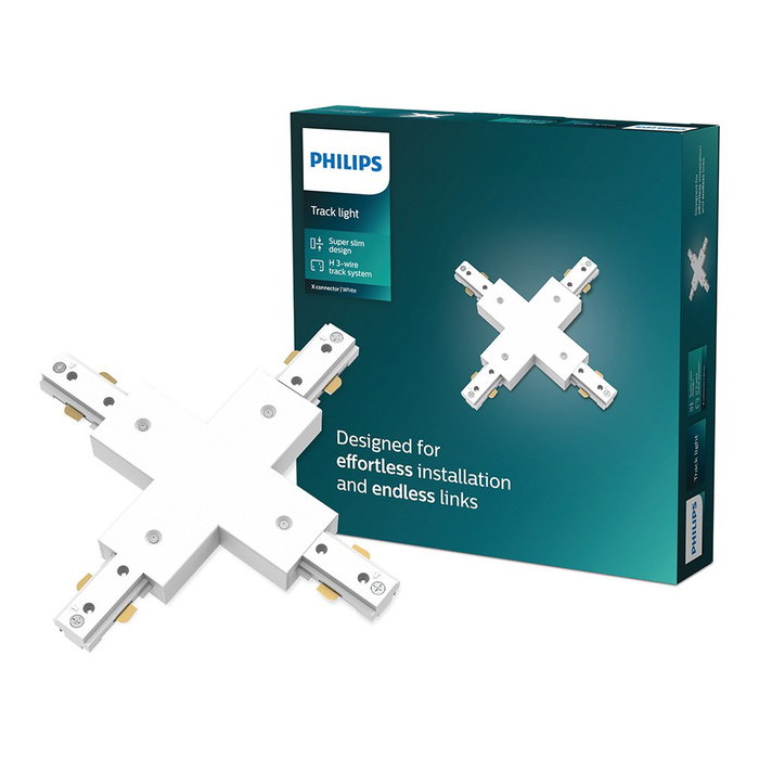 Philips Easylink Conector en X para Sistema de Carril, Blanco, 1800W Máximo, 220-240V, Compatible con Componentes Easylink Philips Easylink Conector en X para Sistema de Carril, Blanco, 1800W Máximo, 220-240V, Compatible con Componentes Easylink