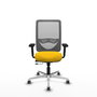 PIQUERAS Y CRESPO Silla de oficina Zulema con mecanismo Sincro/Traslack, Amarillo/Gris